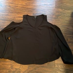 A.n.a medium long sleeve cold shoulder black top